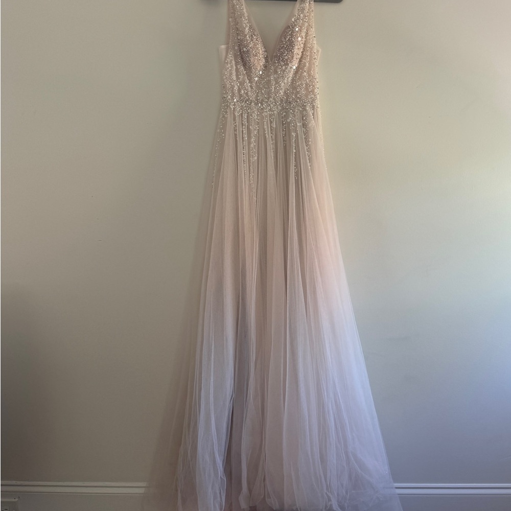 BHLDN Wedding Dress 6 Cream Sequin Embellished Dress